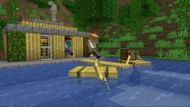 New raft is also a part of the new bamboo block set in the 1.20 update (Image via YouTube / Minecraft)